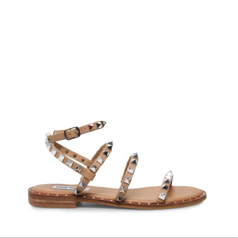 Steve Madden travel tan nude studded sandals